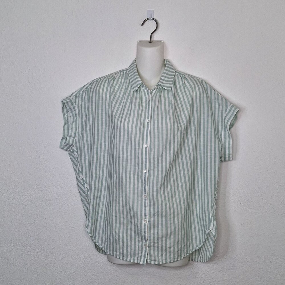 Madewell Boxy Shirt Striped Sz M Oversized Button Down 100% Cotton Preppy Work - Picture 1 of 13